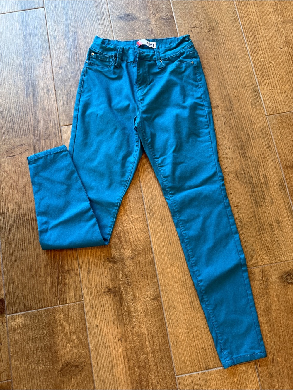 YMI Teal Mid-Rise Skinny Jeans